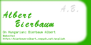 albert bierbaum business card